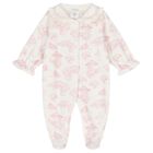 Baby Girls Ivory & Pink Toile de Jouy Babygrow, 1, hi-res