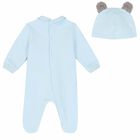 Baby Boys Blue Bear Babygrow & Hat Set, 1, hi-res