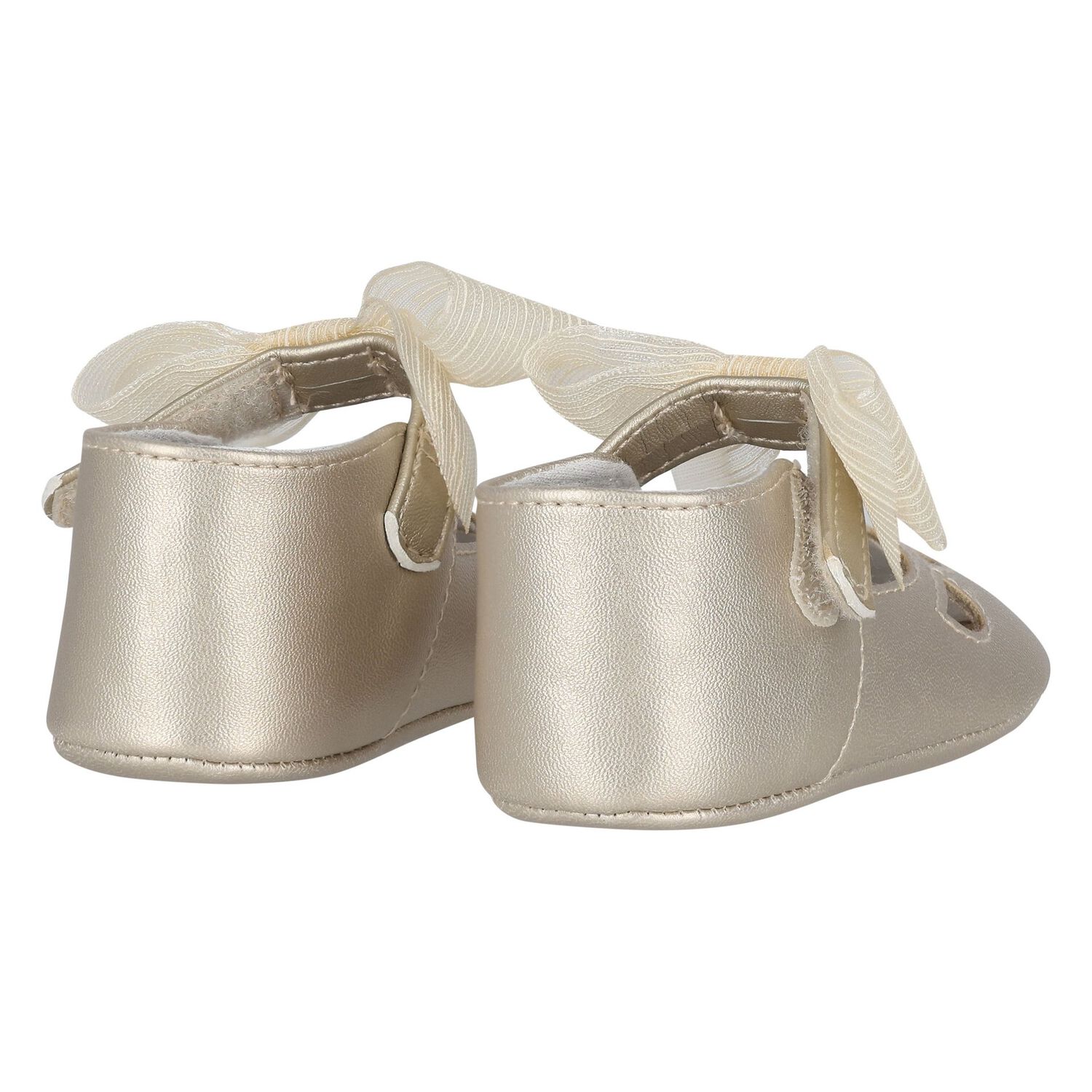 Baby Girls Gold Bow Pre Walker Shoes, 3, hi-res image number null