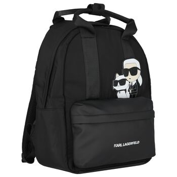 Girls Black Ikonik Logo Backpack