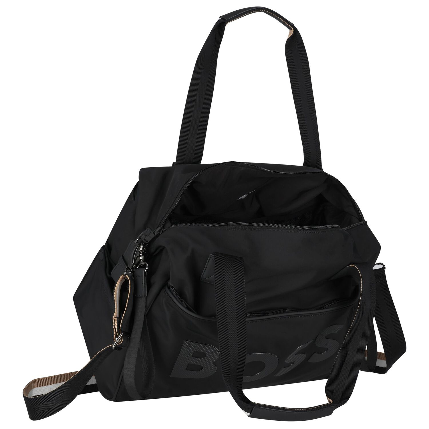 Black Logo Baby Changing Bag, 1, hi-res