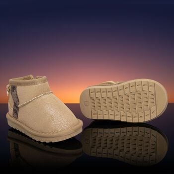 Younger Girls Beige Faux Suede Boots
