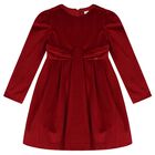 Girls Red Velvet Dress, 1, hi-res