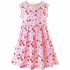 Younger Girls Pink Heart Dress, 1, hi-res