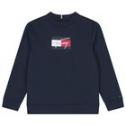 Boys Navy Blue Logo Sweatshirts, 1, hi-res