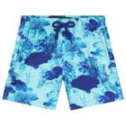 Boys Blue Coral Swim Shorts, 1, hi-res