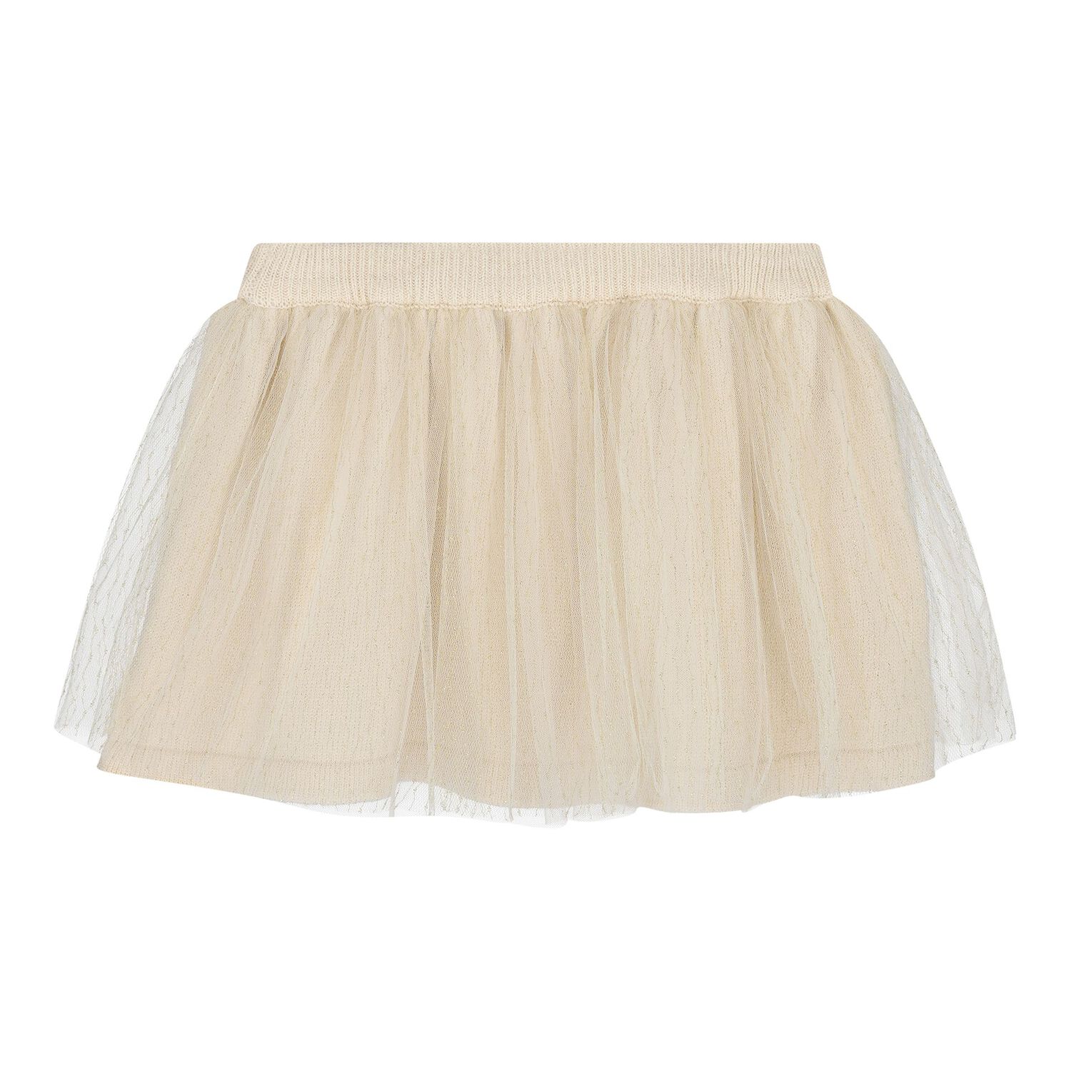 Baby Girls Beige & Ivory Tulle Skirt Set, 2, hi-res