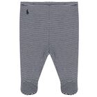 Baby Boys Ivory & Navy Blue Babygrow Gift Set, 1, hi-res