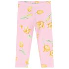 Girls White & Pink Floral Leggings Set, 1, hi-res