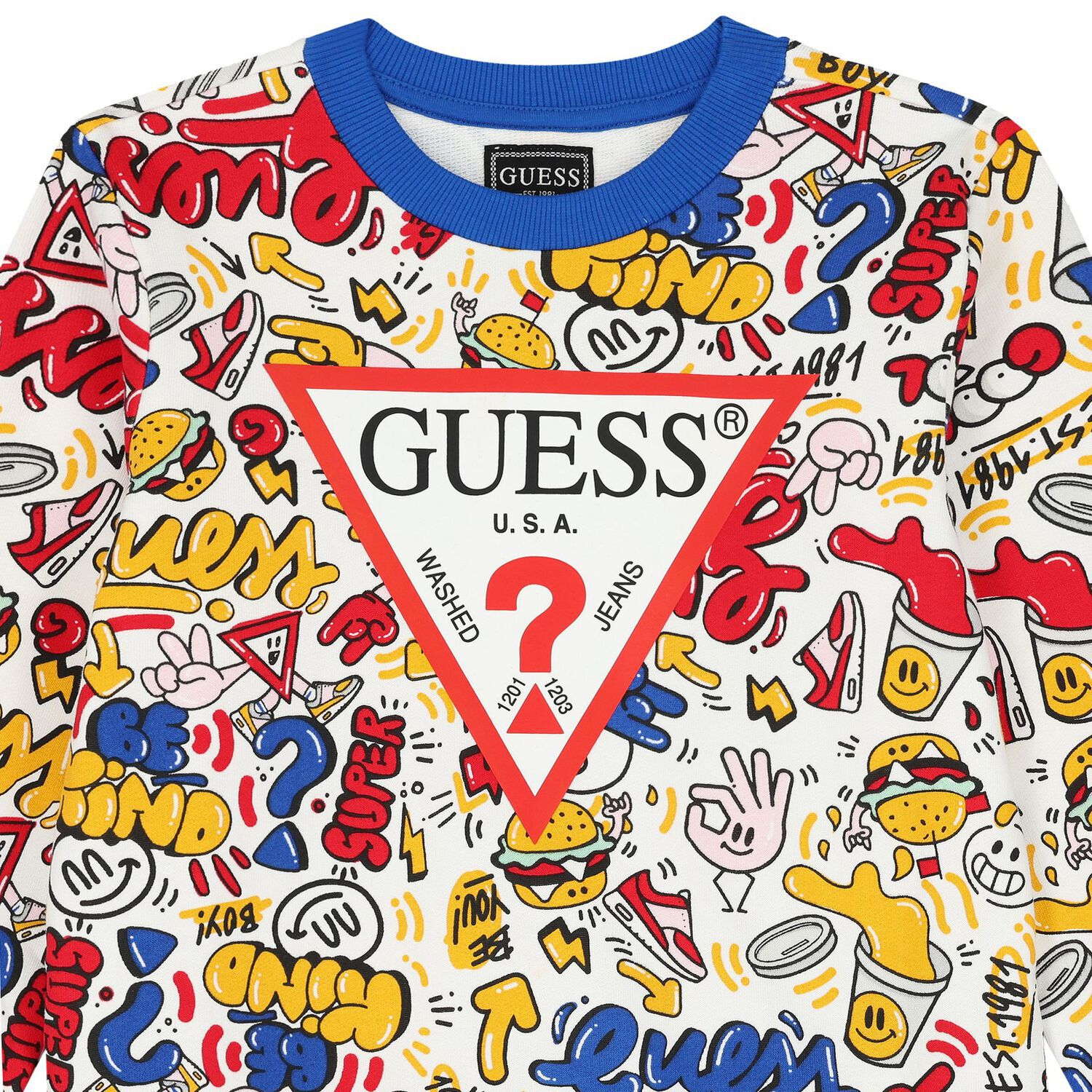 Boys White Logo Sweatshirt, 2, hi-res image number null