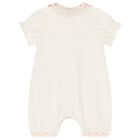 Baby Girls Ivory Logo Romper, 1, hi-res