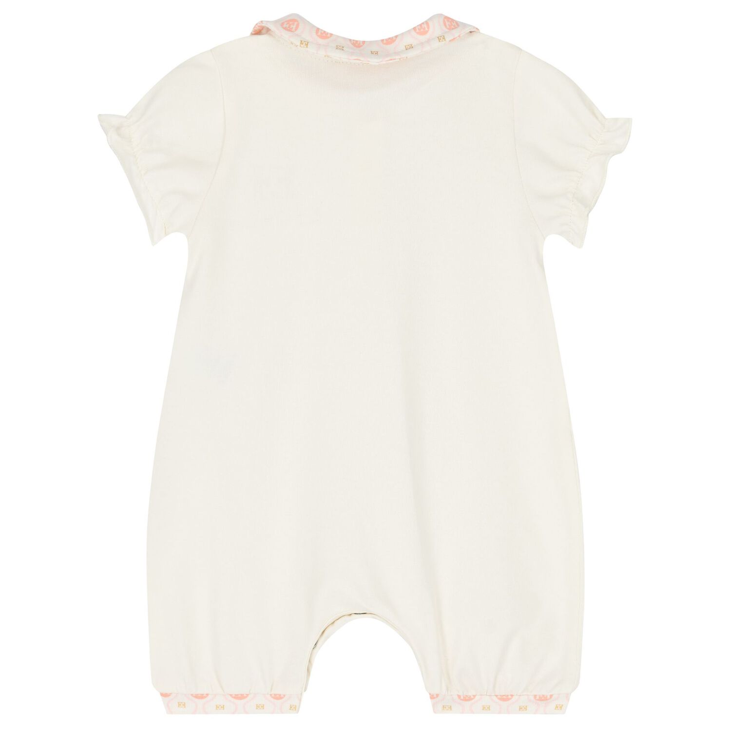 Baby Girls Ivory Logo Romper, 1, hi-res