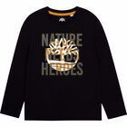 Boys Black Logo Top , 1, hi-res