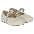 Baby Girls Ivory & Silver Glitter Shoes, 1, hi-res