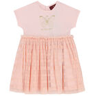 Younger Girls Pink Butterfly Dress, 1, hi-res