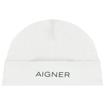 White Logo Baby Hat