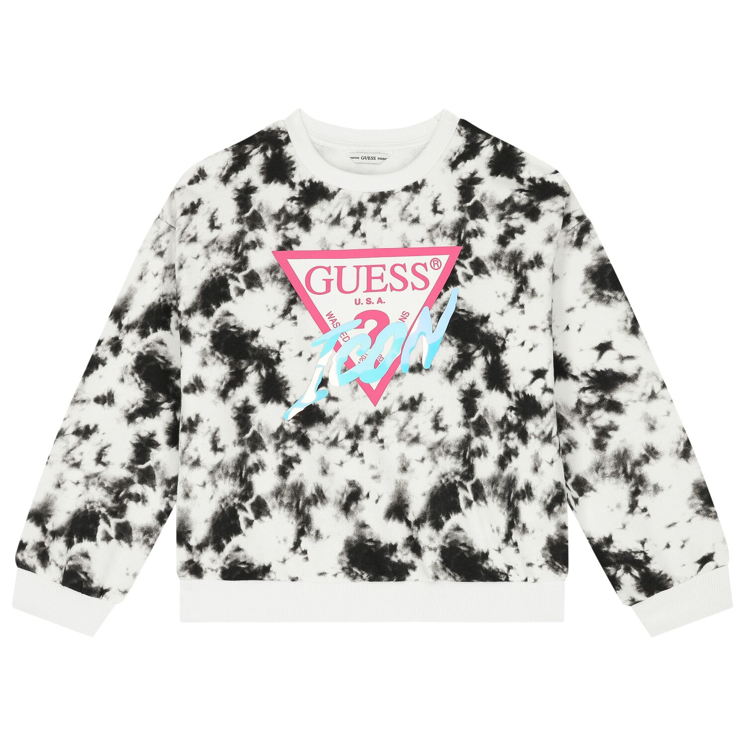Girls White & Black Logo Sweatshirt, 2, hi-res image number null