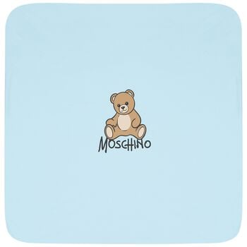 Blue Teddy Bear Logo Baby Blanket