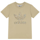 Beige Trefoil Logo Camouflage Shorts Set, 1, hi-res