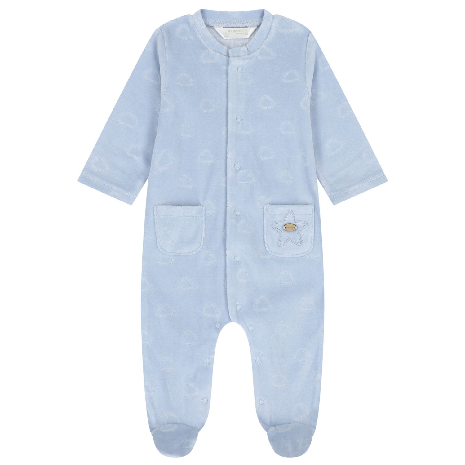 Baby Boys Blue Clouds Babygrow, 1, hi-res