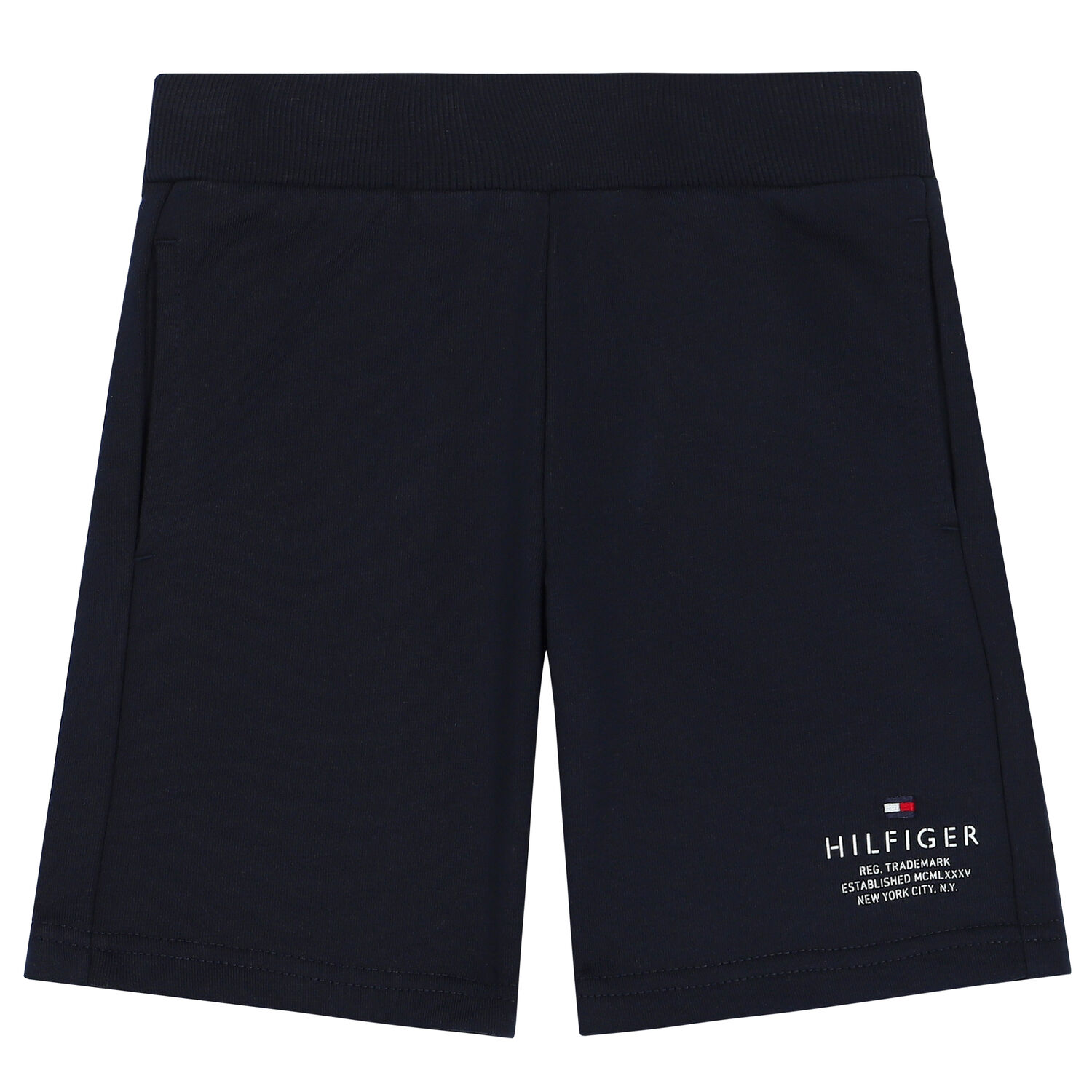 Boys Navy Blue Logo Shorts, 2, hi-res