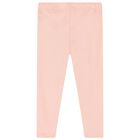 Younger Girls White & Pink Ruffled Leggings Set, 1, hi-res