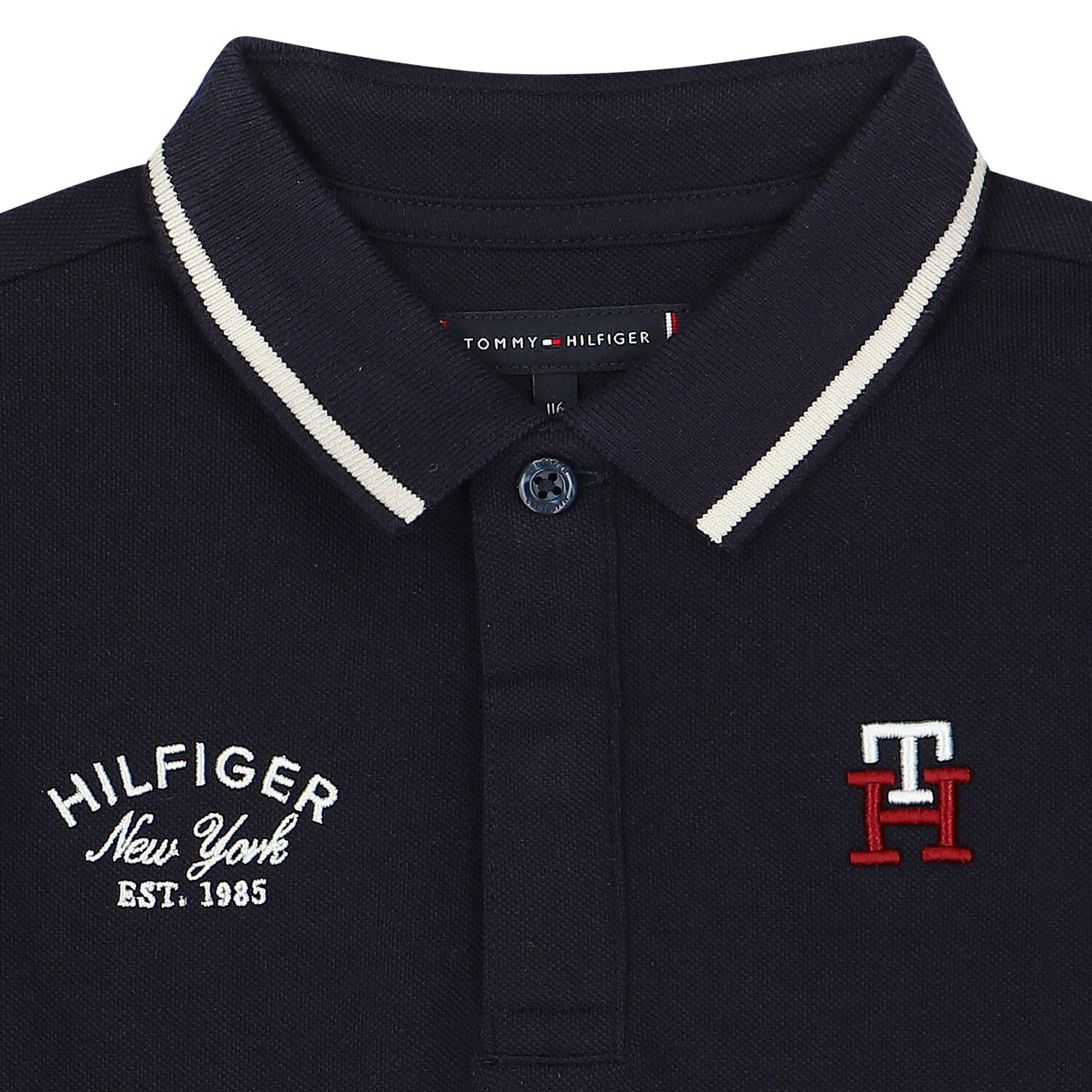 Boys Navy Blue Logo Polo Shirt, 1, hi-res