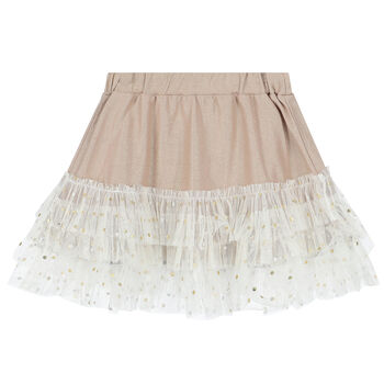 Girls Gold & Ivory Skirt