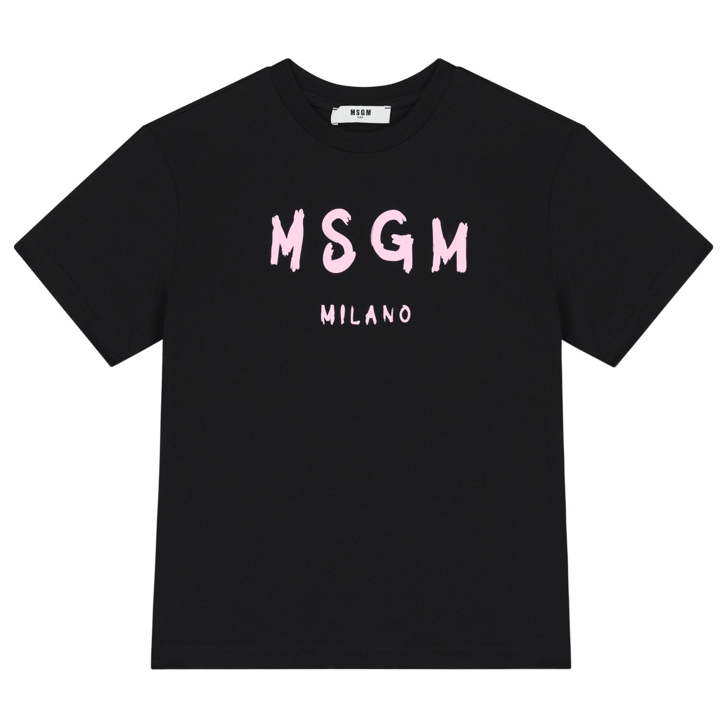 Girls Black & Pink Logo T-Shirt, 8, hi-res