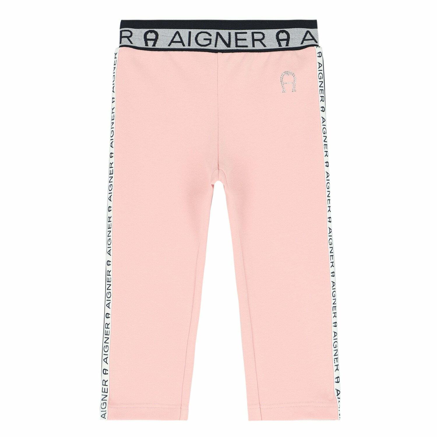 Younger Girls Pink Logo Leggings, 1, hi-res
