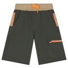 Boys Green Logo Shorts, 1, hi-res