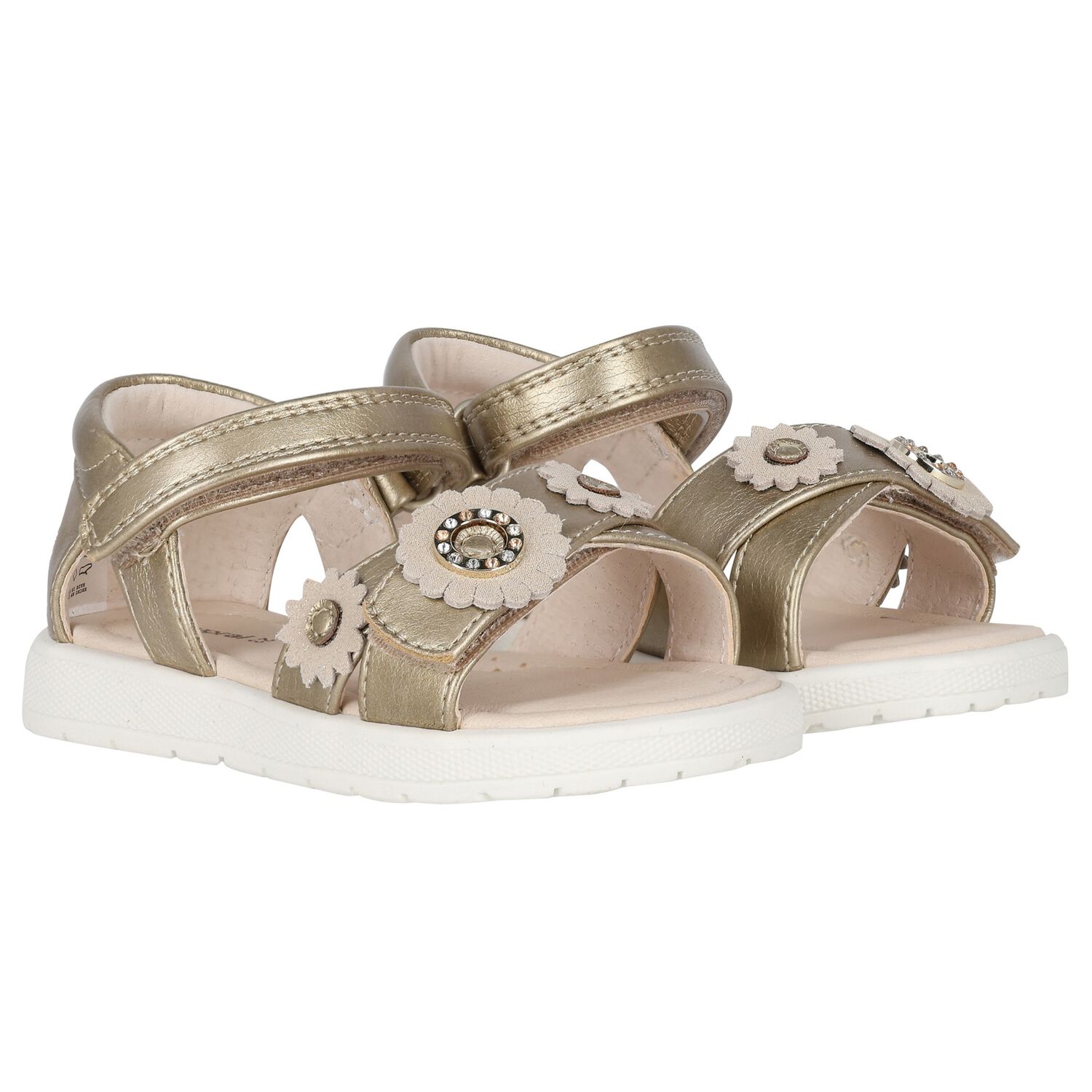 Younger Girls Ivory Flower Sandals, 2, hi-res image number null