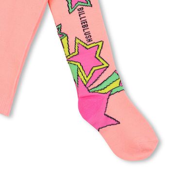 Girls Pink Star Tights