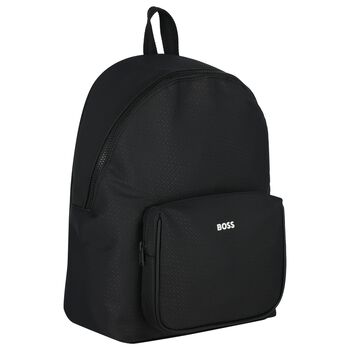 Boys Black Logo Backpack