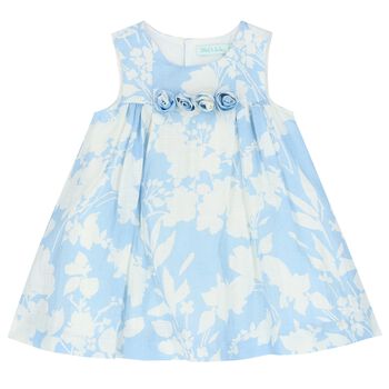Younger Girls Blue & White Floral Dress