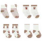 Beige & Ivory Teddy Socks ( 4-Pack ), 1, hi-res
