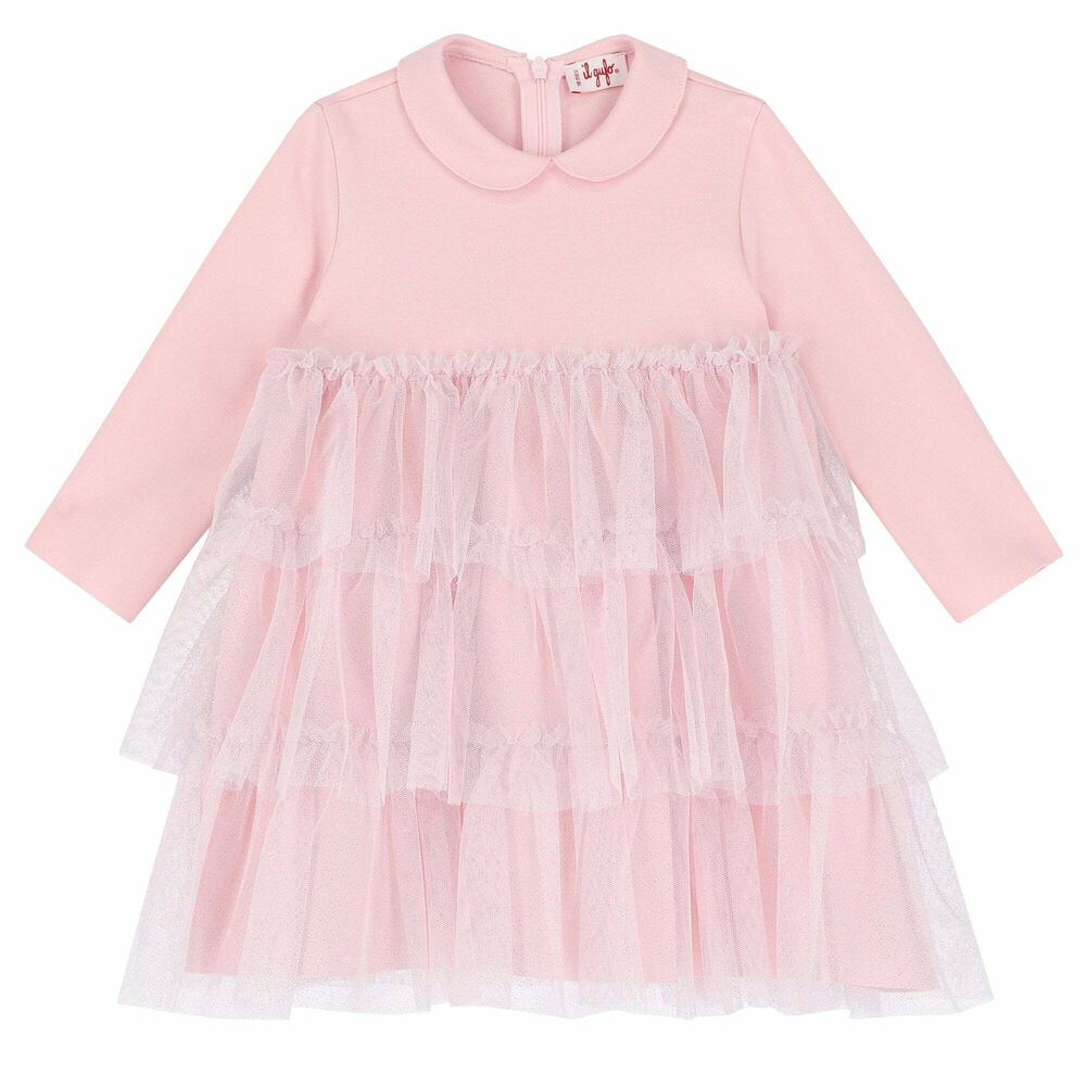 Il Gufo Younger Girls Pink Tulle Dress | Junior Couture UK