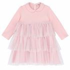 Younger Girls Pink Tulle Dress, 1, hi-res
