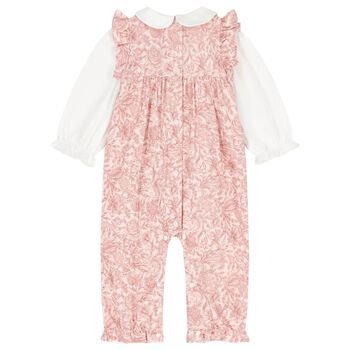 Baby Girls Pink & White Liberty Romper
