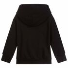 Boys Black Logo Hooded Top, 1, hi-res