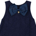 Girls Navy Blue Lace Dress, 1, hi-res