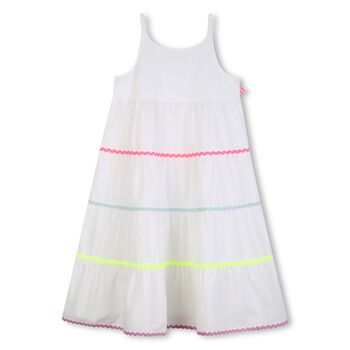 Girls White Tiered Dress