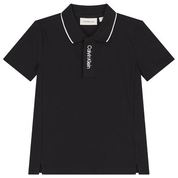 Boys Black Logo Polo Shirt