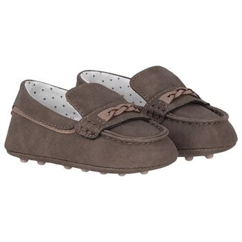 Baby Boys Beige Leather Pre Walker Moccasins
