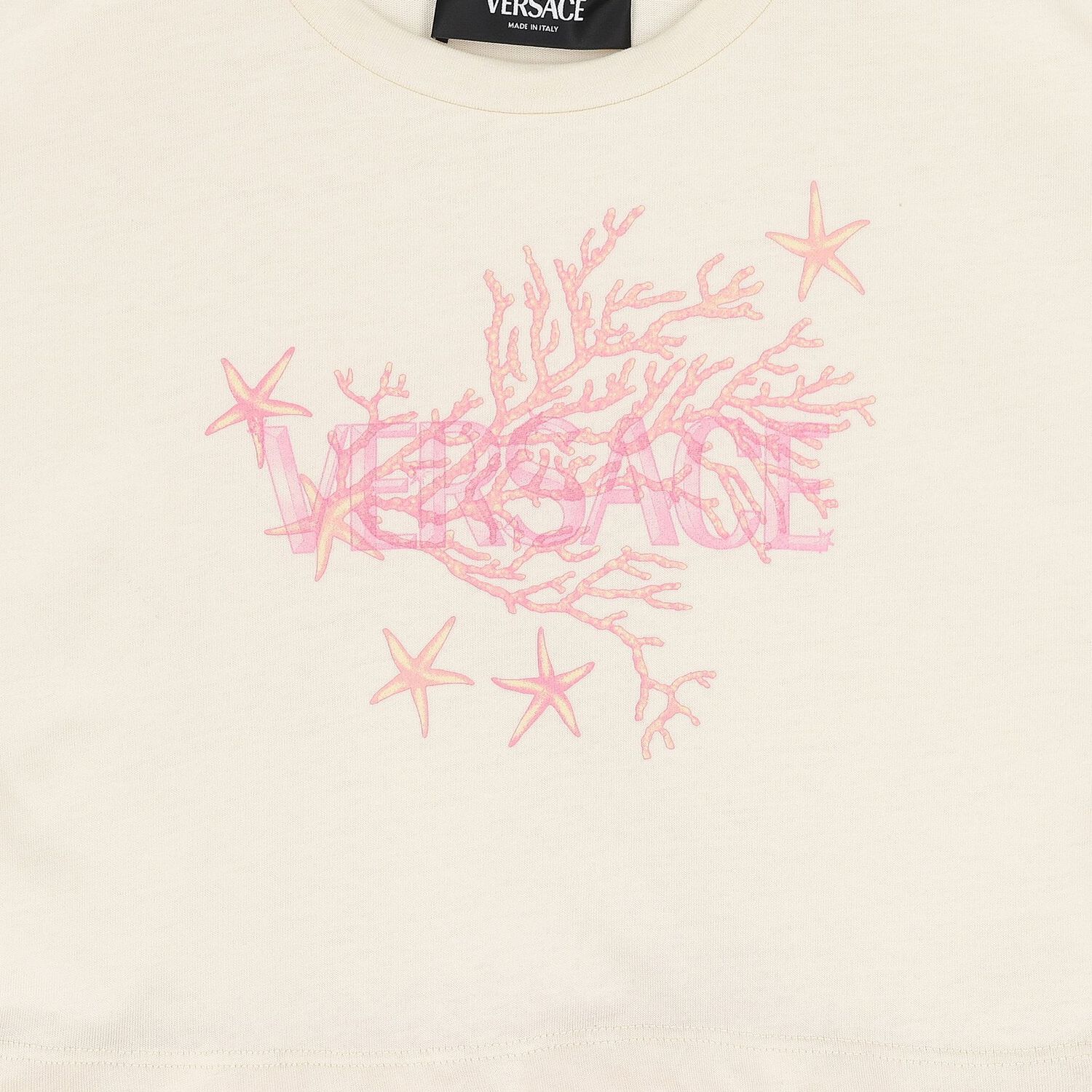 Girls Ivory & Pink Underwater Barocco Dress, 1, hi-res