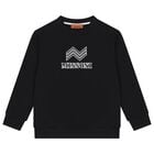 Boys Black Logo Sweatshirt, 1, hi-res
