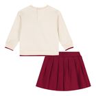 Baby Ivory & Burgundy Teddy Bear Skirt Set, 1, hi-res
