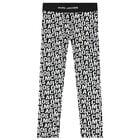 Girls Black & White Logo Leggings, 1, hi-res