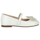 Girls Ivory Ballerina Diamante Shoes, 1, hi-res
