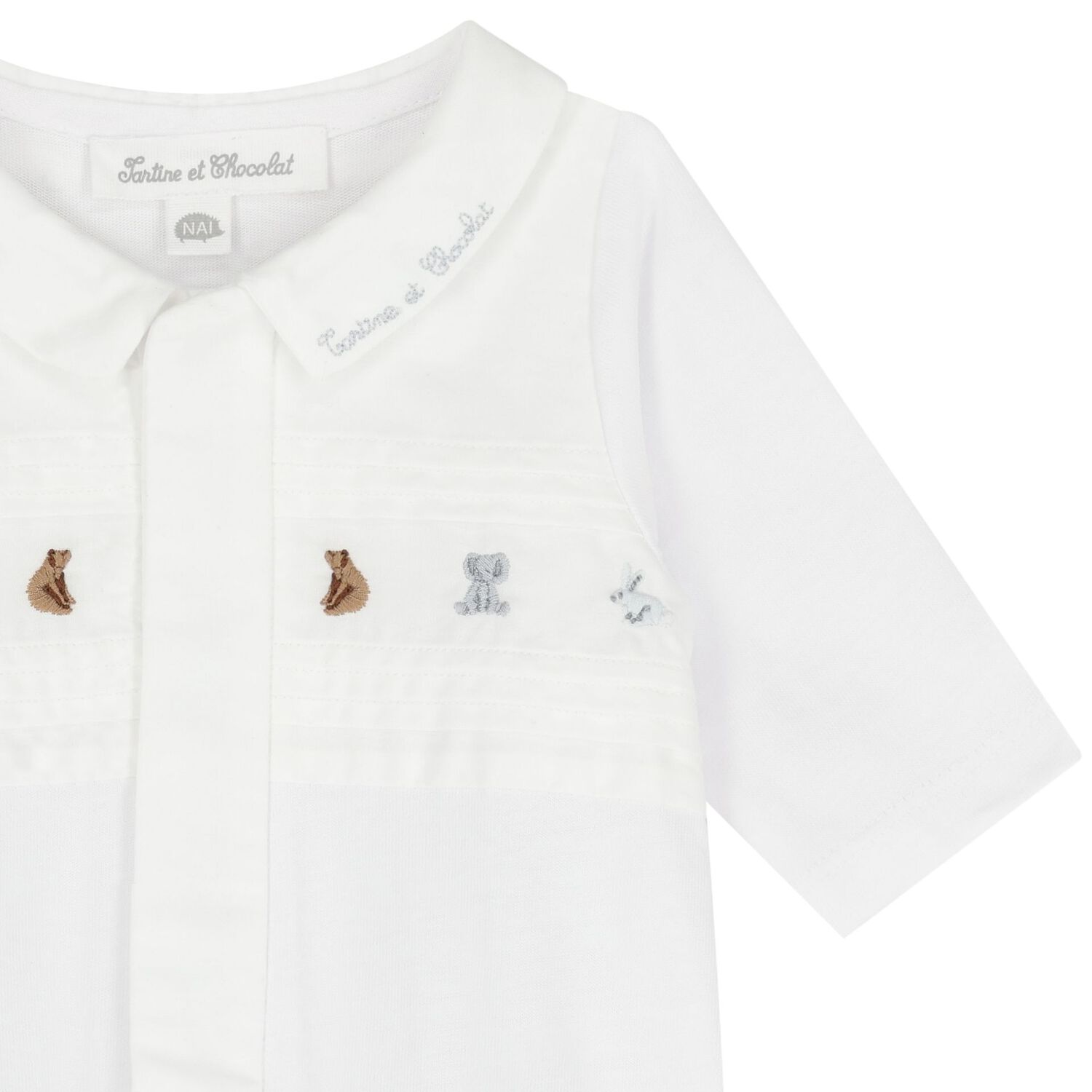 Baby Boys White Logo Babygrow, 1, hi-res
